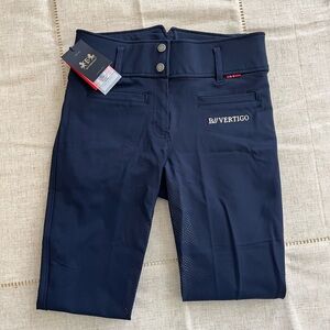 B Vertigo Womens Tiffany Silicone Full Seat Breeches, Dark Navy Blue, Size 22